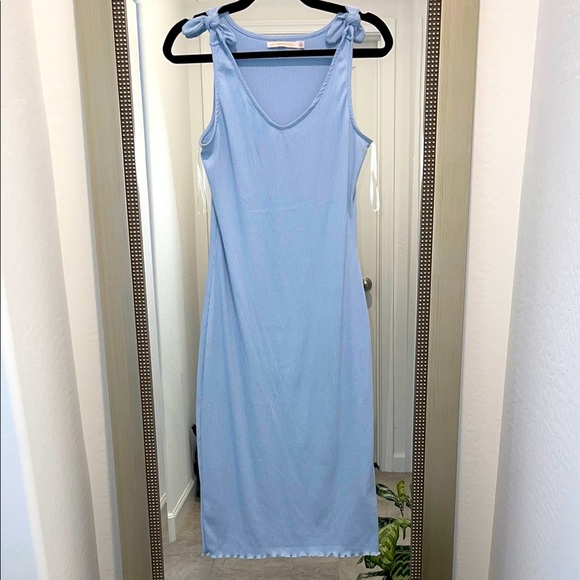 Love at First Sight Dresses & Skirts - Baby blue ribbed dress